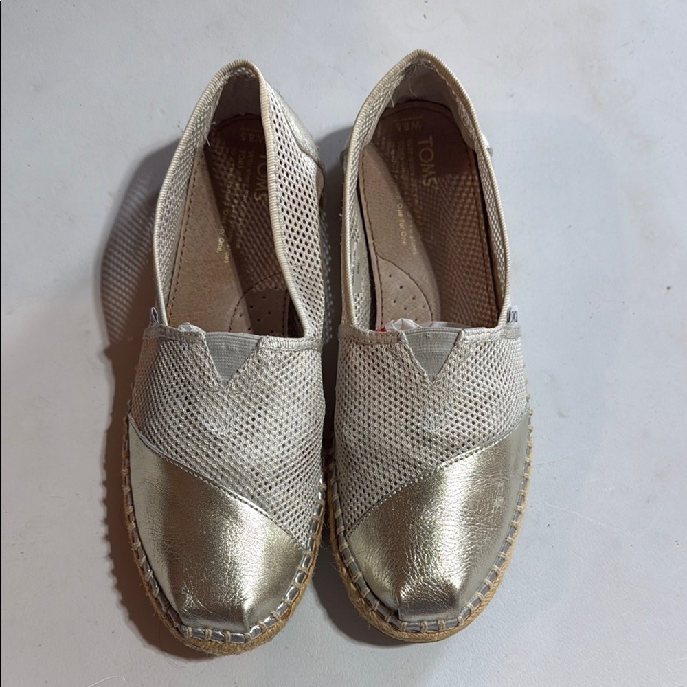 Toms Silver Espadrilles Casual Slip-On Shoes